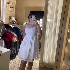 white floral lace dress